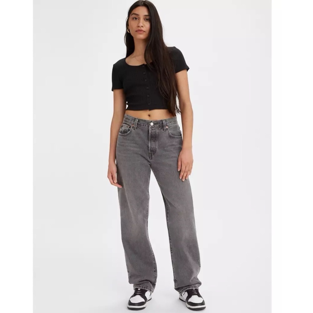 EUC Levi's Premium 501® ‘90S Ankle Grey Black Mid-rise Straight WOMEN'S JEANS 25 - Picture 13 of 14